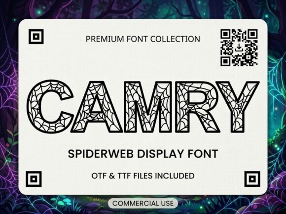 Camry: Weaving Intrigue Through Geometric Spiderweb Typography
