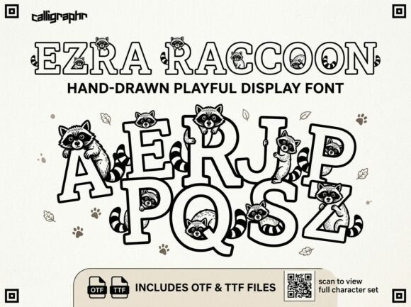 Ezra Raccoon: Playful Display Font for Creative Projects