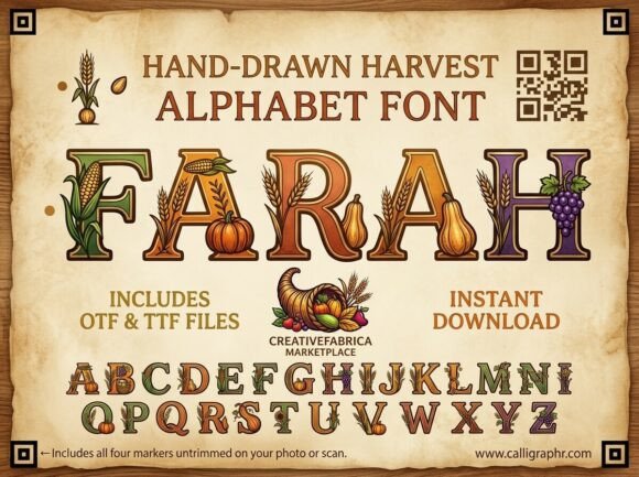Farah: Celebrating the Bounty of the Earth Through Seasonal Typography