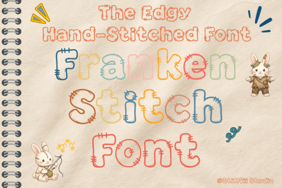 FrankenStitch: Premium Hand-Drawn Faux Stitch Font