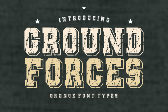 Ground Forces: Bold Distressed Military Varsity Font