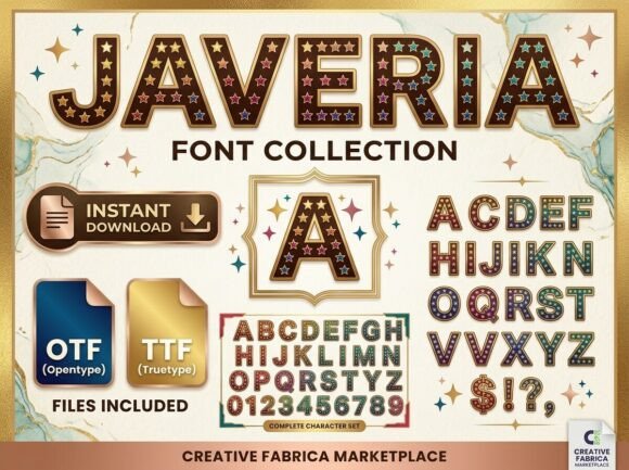 Javeria Font: Whimsical Star Patterns for Playful Design