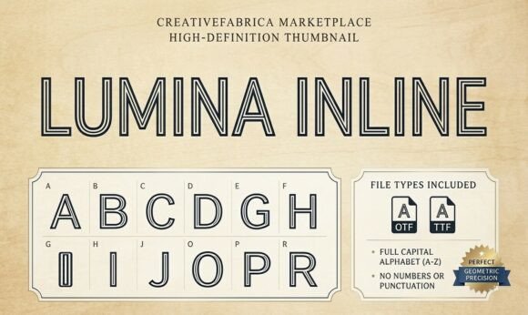 Lumina Inline: Modern Geometric Display Font