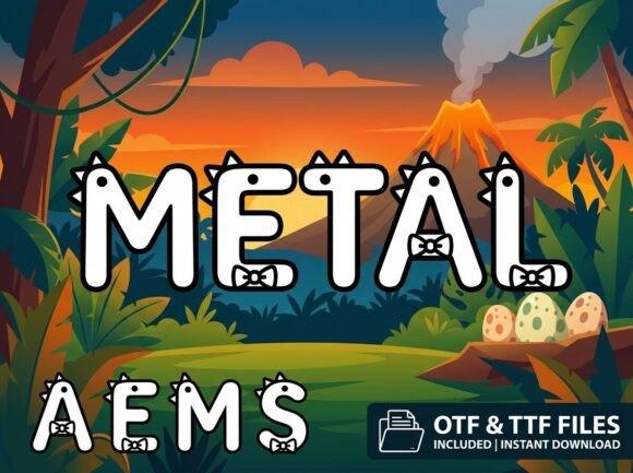 Metal: Integrating Prehistoric Charm and Typographic Sophistication in Visual Design