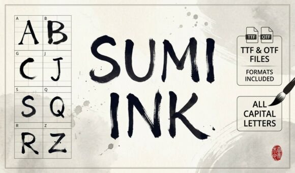 Sumi Ink Brush: Evaluating Authenticity and Versatility in Display Typography